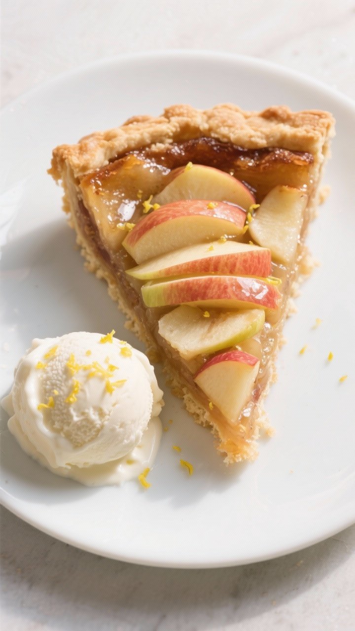 Tasty top view: A clean overhead slice reveal—one wedge removed and plated, showing distinct, tend