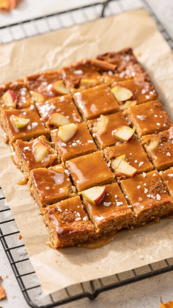 Tasty top view: Overhead shot of the cooled slab after glazing, glaze set to a smooth, shiny layer w