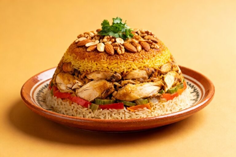 Chicken Maqluba Upside Down Rice Dish