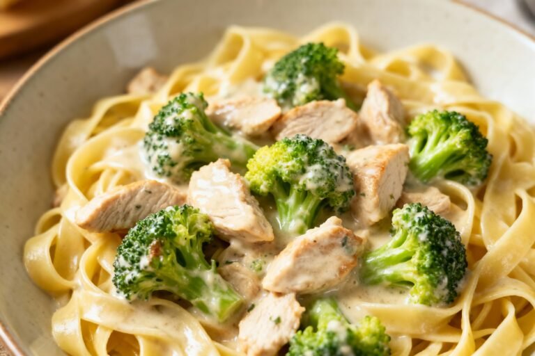 Low Cal Easy Chicken Broccoli Alfredo
