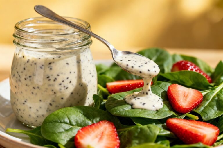 Creamy Poppy Seed Dressing Recipe | Easy Sweet Tangy Salad Dressing