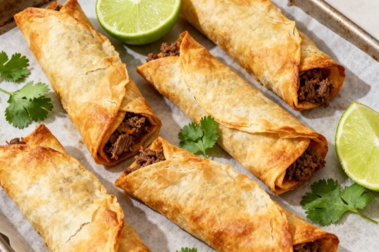 Crispy Oven Baked Beef Taquitos