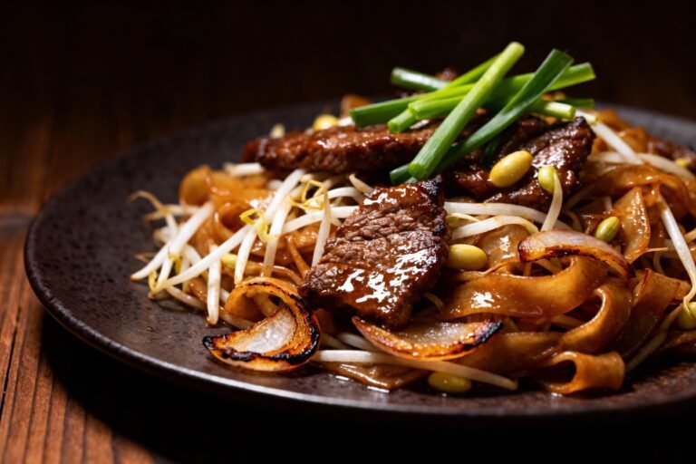 Beef Chow Fun Noodles Loaded with Umami
