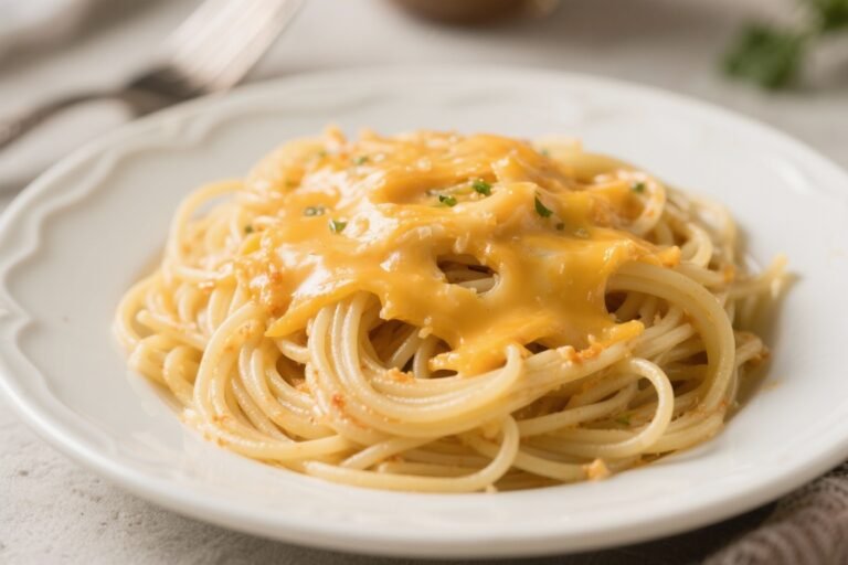 Quick Cheesy Spaghetti Recipe | Easy Spaghetti Noodle Dinner for Busy Nights – Comforting, Fast, and Family-Friendly