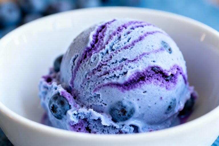 Creamy Homemade Blueberry Ice Cream