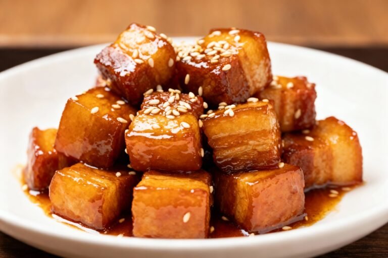 Sticky Chinese Pork Belly with Sweet Glaze