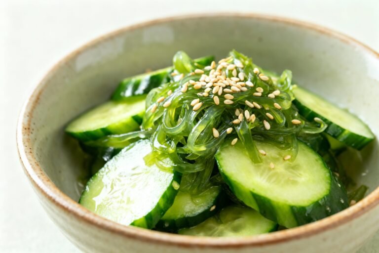 Japanese Cucumber Salad Recipe | Fresh Healthy Wakame Sunomono Side Dish