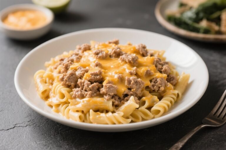 Cheesy Ground Turkey Pasta Recipe | Easy Creamy Weeknight Dinner – Comforting, Quick, and Satisfying
