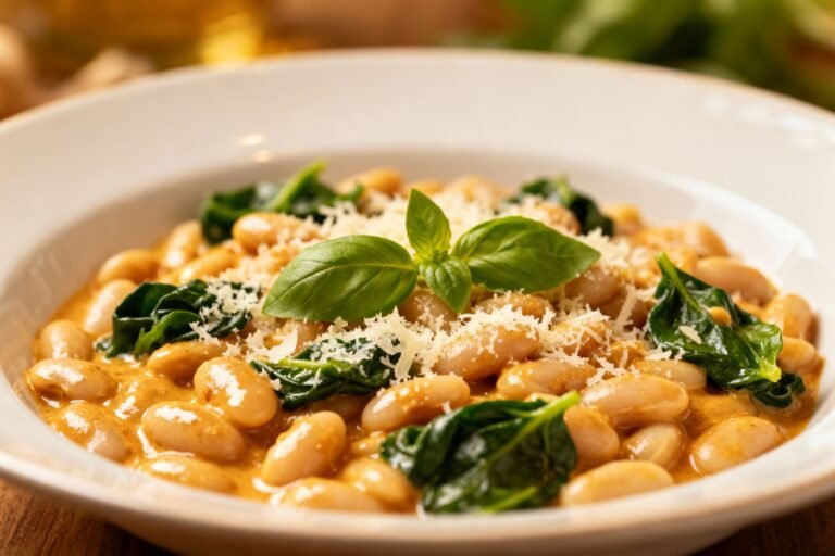 Creamy Tuscan Cannellini Bean Pasta