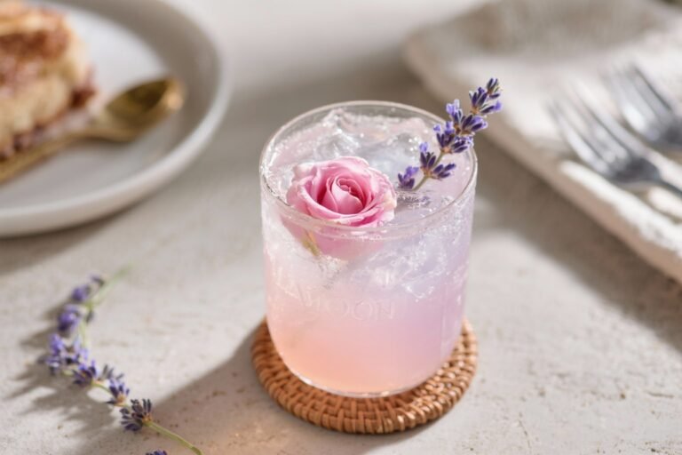 Lavender Rose Moon Mocktail – A Calming, Floral Sparkler