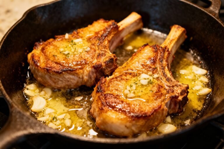 Juicy Garlic Butter Baked Pork Chops