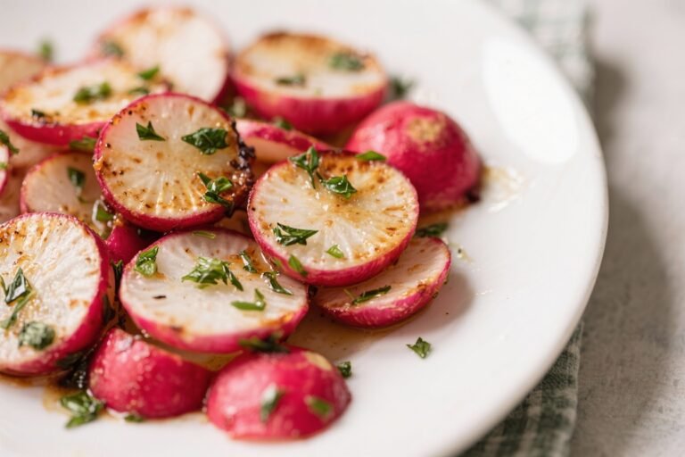 Garlic Herb Roasted Radishes Recipe | Healthy Low-Carb Vegetable Side Dish – Simple, Flavorful, and Satisfying