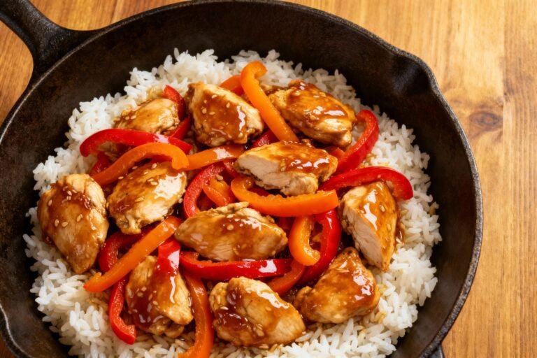 Honey Garlic Chicken with Sweet Peppers