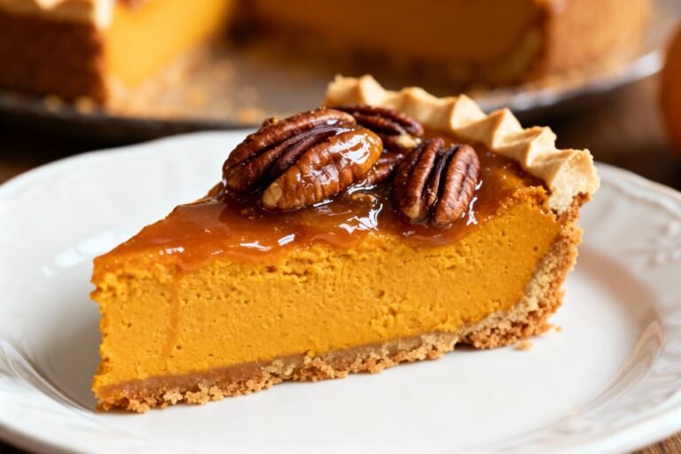 Pumpkin Cheesecake Recipe | Creamy Dessert with Pecan Pie Flavor Twist