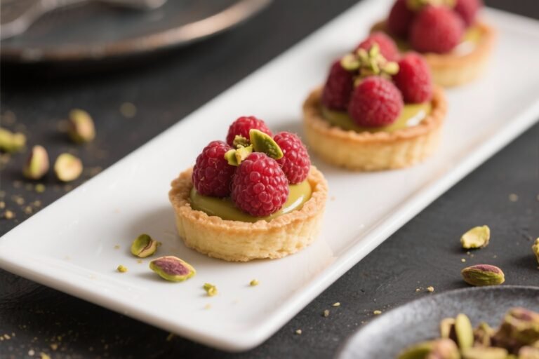Pistachio Raspberry Tartlets Recipe | Elegant French Dessert for Parties and Entertaining