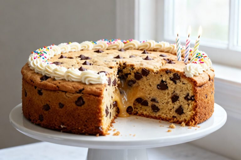Chocolate Chip Cookie Cake Recipe | Easy Homemade Birthday Dessert