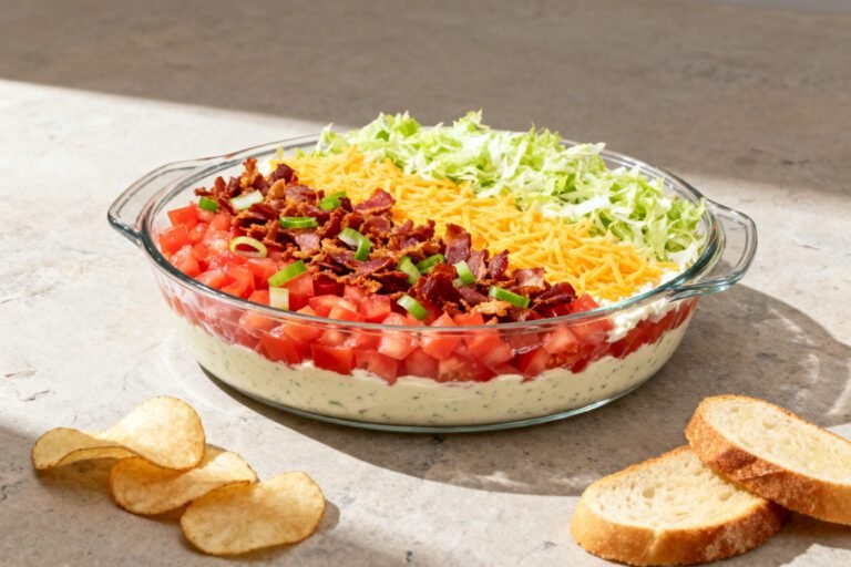 Simple Layered BLT Dip Recipe | Easy Creamy Party Appetizer for Crowd
