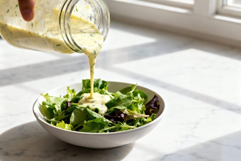 Low Fat Greek Yogurt Salad Dressing | Healthy Creamy Homemade Recipe