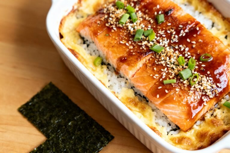 Salmon Teriyaki Sushi Bake | Cozy Oven-Baked Sushi Casserole Dinner