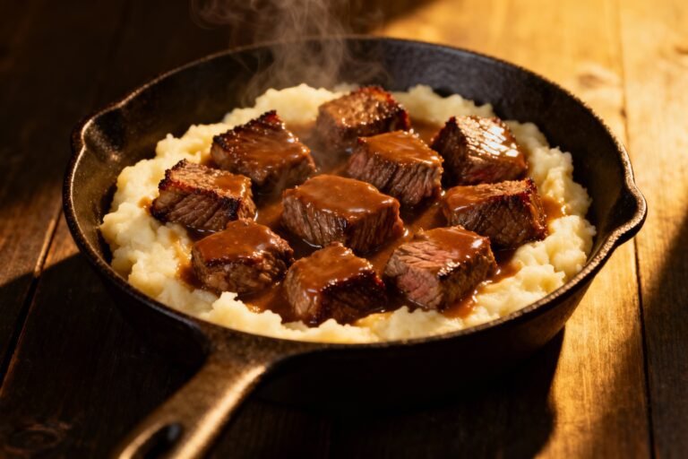 Savory Steak Bites in Gravy | Easy Comfort Food Dinner with Rich Flavor