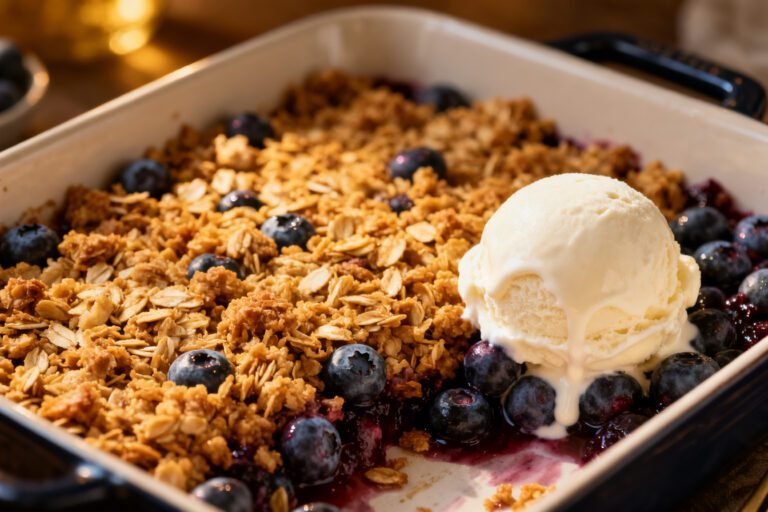 Best Easy Blueberry Crisp Recipe | Homemade Baked Fruit Dessert