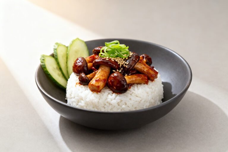 Gochujang King Oyster Mushrooms Recipe | Easy Spicy Korean Vegan Dish