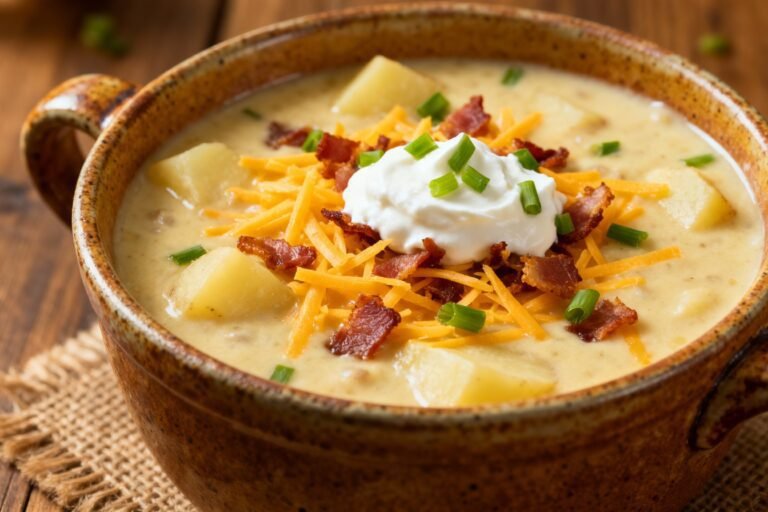Easy Crockpot Potato Soup Recipe | Creamy Slow Cooker Family Dinner
