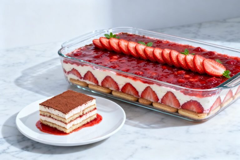 Strawberry Tiramisu Recipe | Easy No Bake Strawberry Dessert Layers