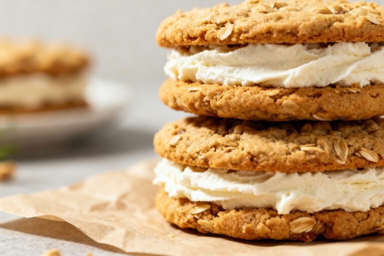 Homemade Oatmeal Cream Pies | Soft Oatmeal Cookies with Cream Filling