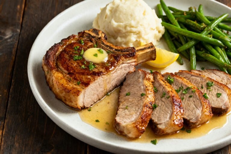 The Best Thick Pork Chop Recipe | Juicy Oven Baked Bone In Pork Chops