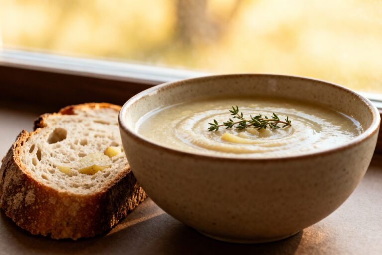 Easy Pear Potato Soup Recipe | Creamy Cozy Vegetarian Soup for Dinner
