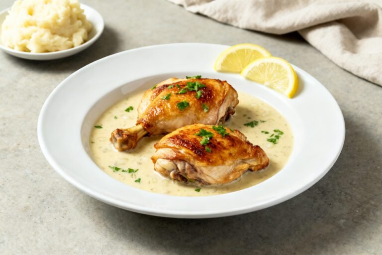Chicken Thighs with Creamy Garlic Sauce | Easy Dinner Recipe
