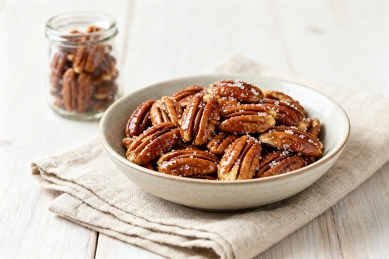Quick Stovetop Candied Pecans Recipe | Easy Sweet Crunchy Snack