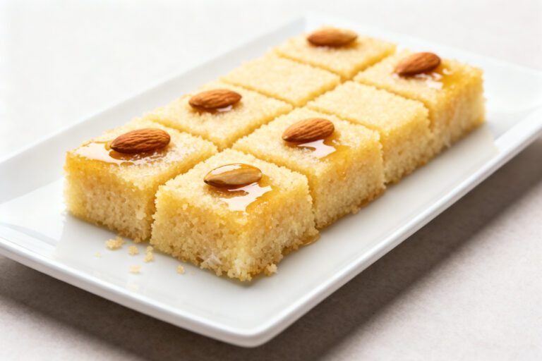 Coconut Semolina Cake Recipe | Easy Basbousa Dessert with Coconut