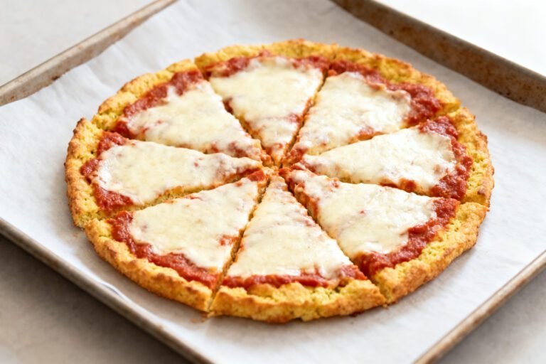 Keto Cauliflower Pizza Crust Recipe | Low Carb Cheesy Homemade Base