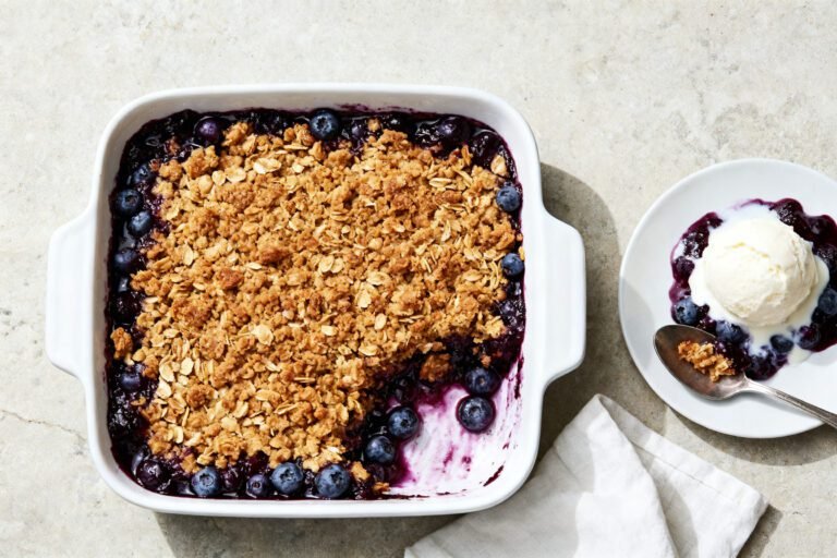 Easy Blueberry Crisp Recipe | Frozen Blueberry Dessert with Crumble