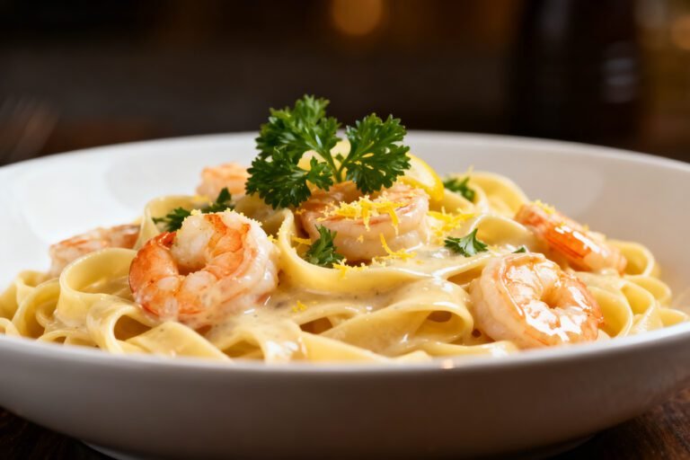 Creamy Shrimp Fettuccine Alfredo Recipe | Easy Homemade Pasta Dinner