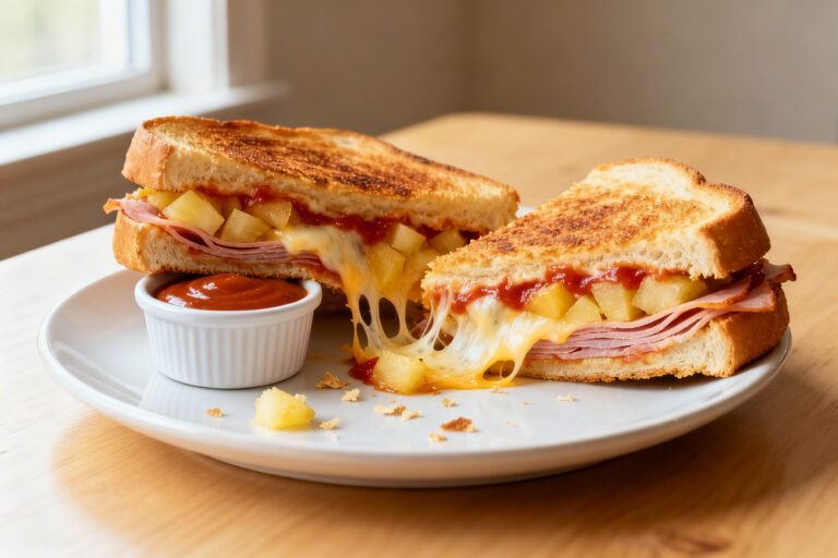 Hawaiian Pizza Grilled Cheese Recipe | Easy Cheesy Sandwich Dinner