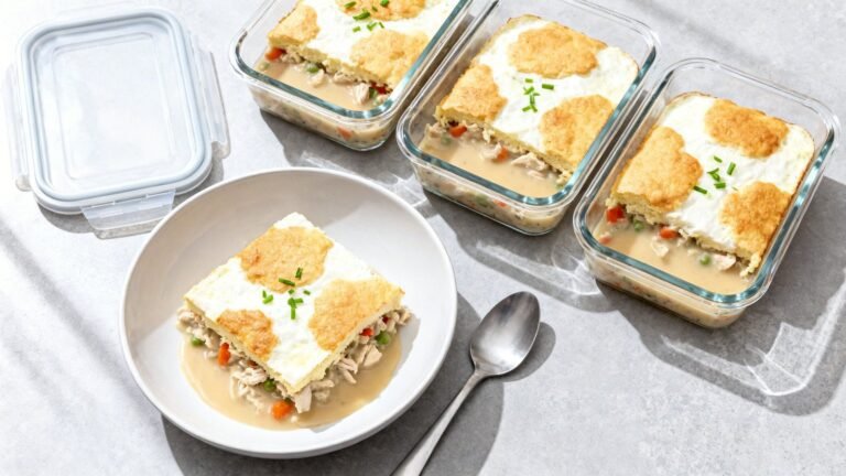 High Protein Crustless Chicken Pot Pie | Healthy Low Fat Meal Prep