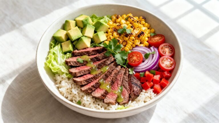 Fresh Steak Avocado Corn Bowl Recipe | Healthy Summer Dinner