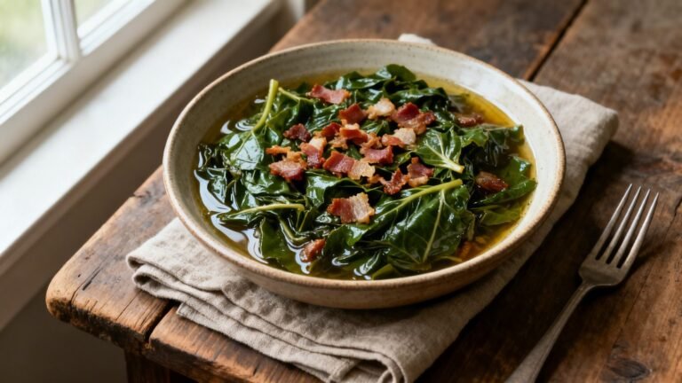 Collard Greens with Bacon Recipe | Savory Southern Style Side Dish