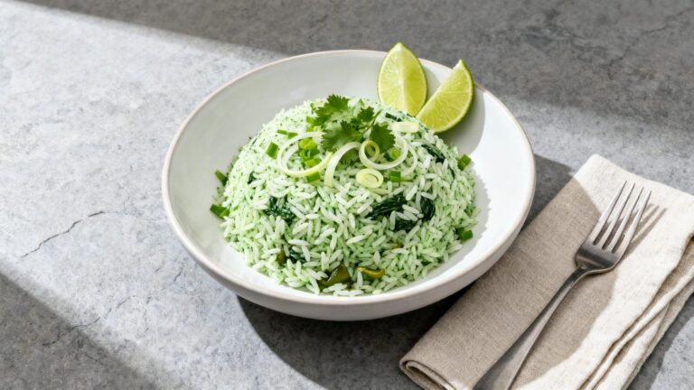 Vegan Mexican Green Rice Recipe | Vibrant Healthy Rice Side Dish