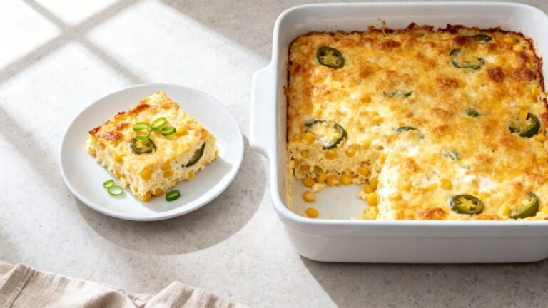 Cream Cheese Corn Casserole | Creamy Corn With Green Chilies and Cheddar
