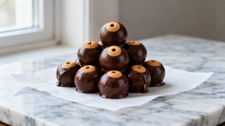 Easy Buckeyes Recipe | Simple Peanut Butter Chocolate Candy Balls