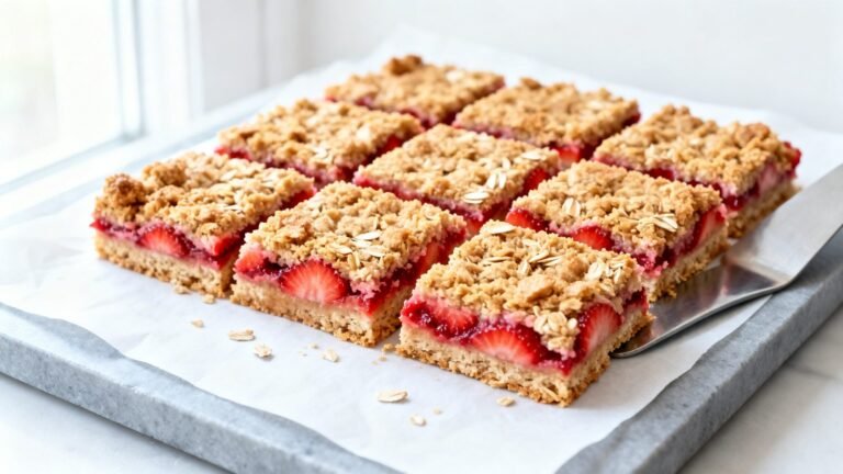 Strawberry Oatmeal Crumble Bar Recipe | Healthy Homemade Strawberry Bars