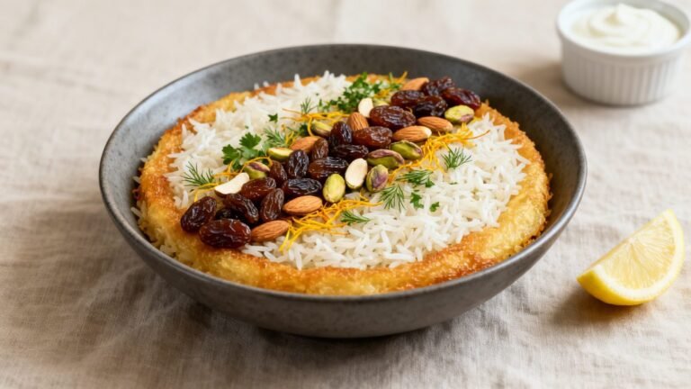 Aromatic Persian Rice Pilaf Recipe | Middle Eastern Rice With Raisins