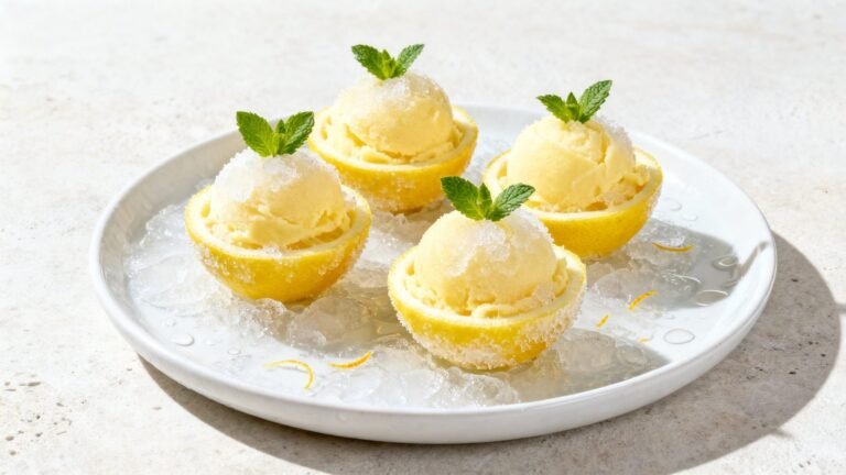 Easy Lemon Sorbet in Fruit Shells | Elegant Italian Summer Dessert