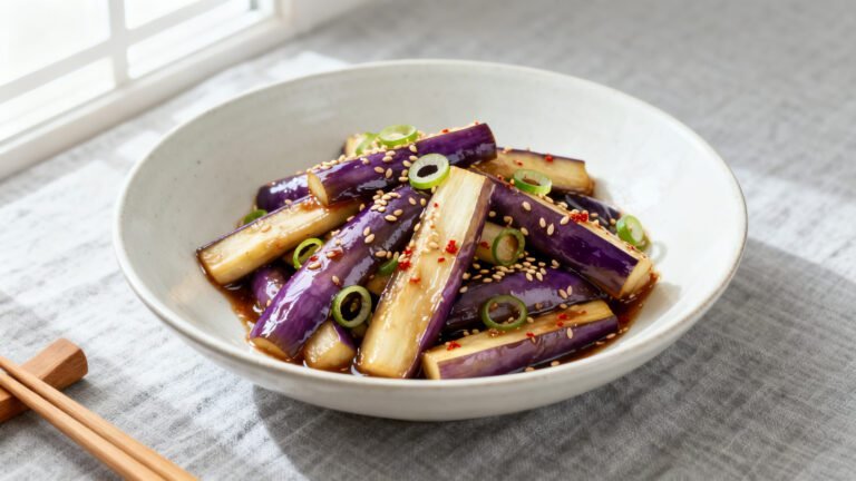 Korean Steamed Eggplant Banchan | Gaji Namul Side Dish Recipe