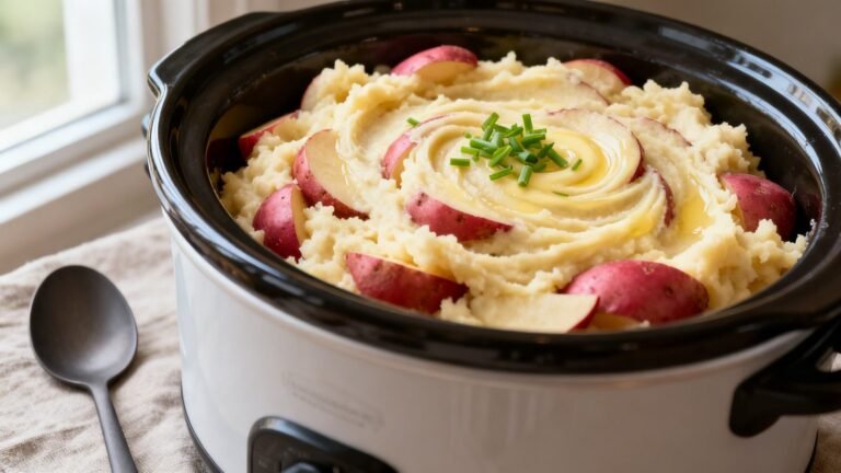 Easy Red Skin Mashed Potatoes | Creamy Crockpot Red Potato Recipe