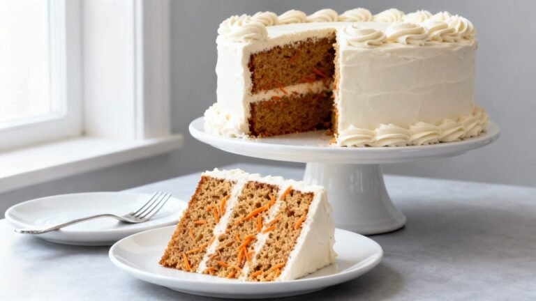 Moist Eggless Carrot Cake Recipe | Cream Cheese Frosting Dessert